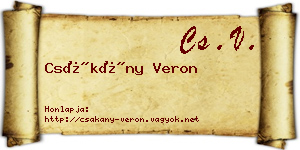 Csákány Veron névjegykártya