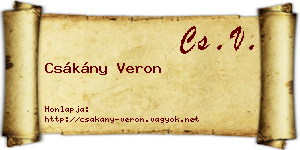 Csákány Veron névjegykártya